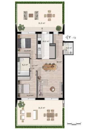 Apartamento Novo T2 em Santo Estevão, Tavira