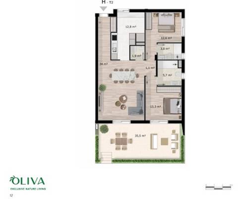 Apartamento T2 sofisticado em Santo Estevão, Tavira