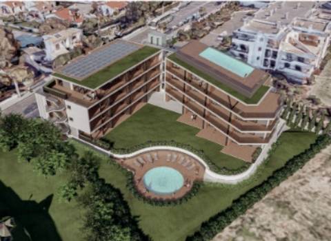 Apartamento T2 com jardim privado, piscina e garagem em Albufeira