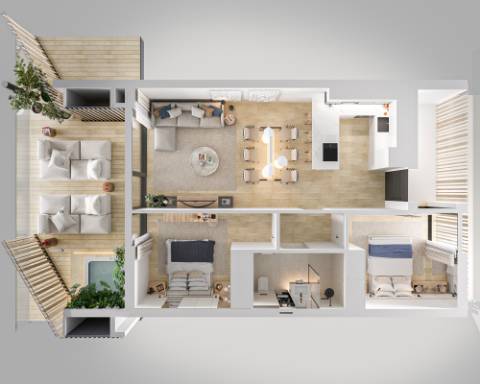 Apartamento T2 em Albufeira com piscina, varanda e garagem
