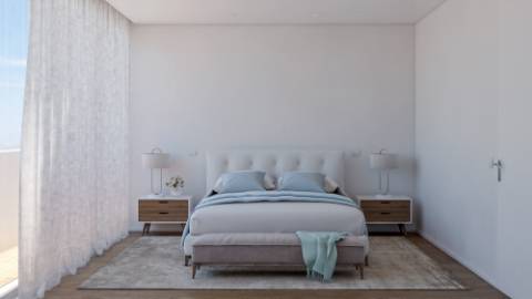 Penthouse T2 com rooftop, garagem e piscina em Conceição de Tavira