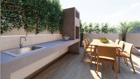 Apartamento T3 com terraço grande, jacuzzi e garagem em fase de construção