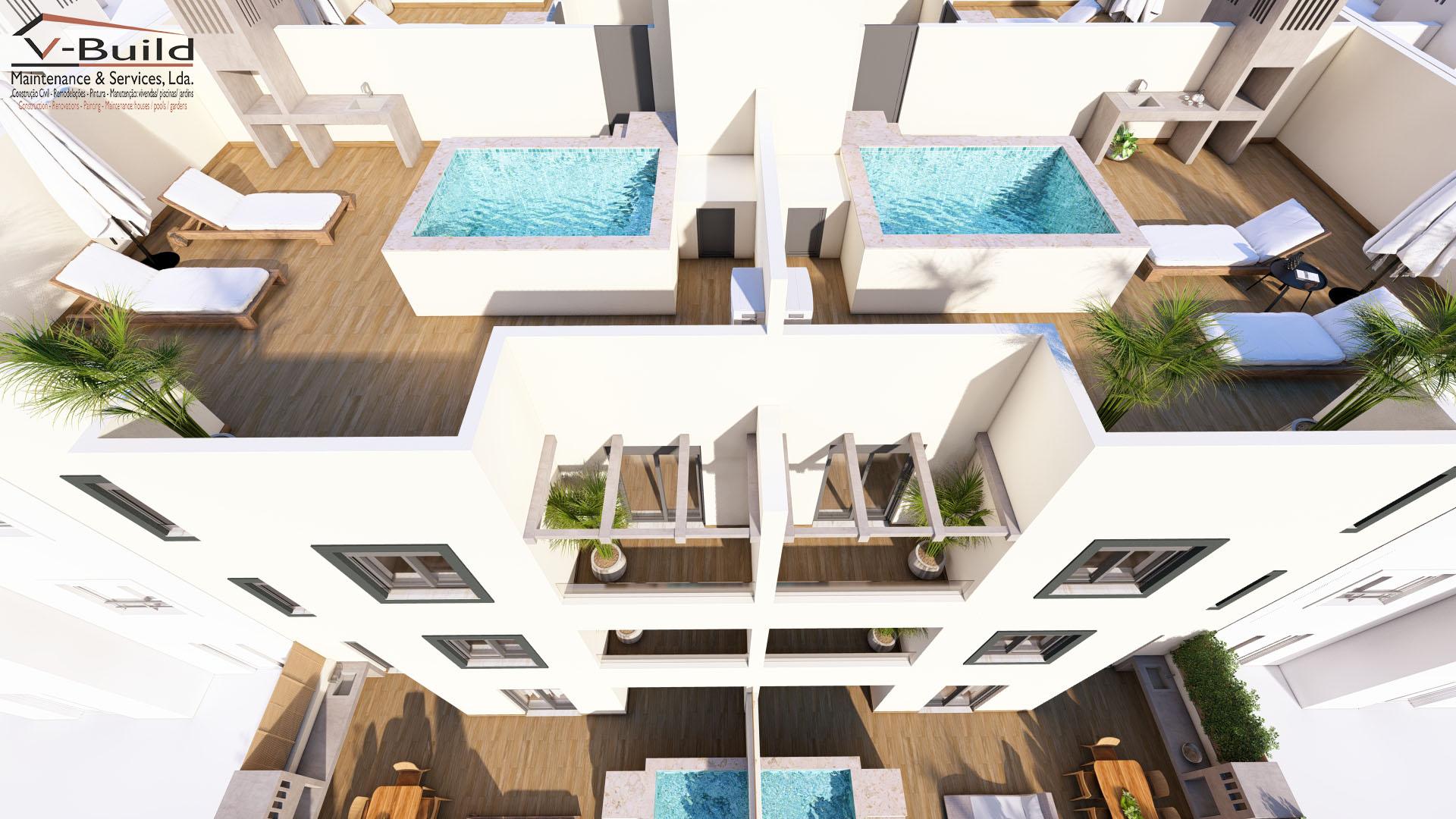 Apartamento T3 com terraço, jacuzzi e garagem em fase de construção