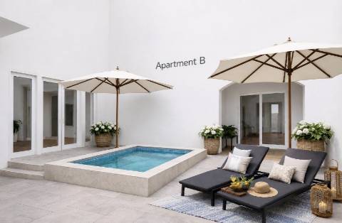 Apartamento T2 com Vista para a Ria Formosa, com logradouro e piscina em Vila Real de Santo António