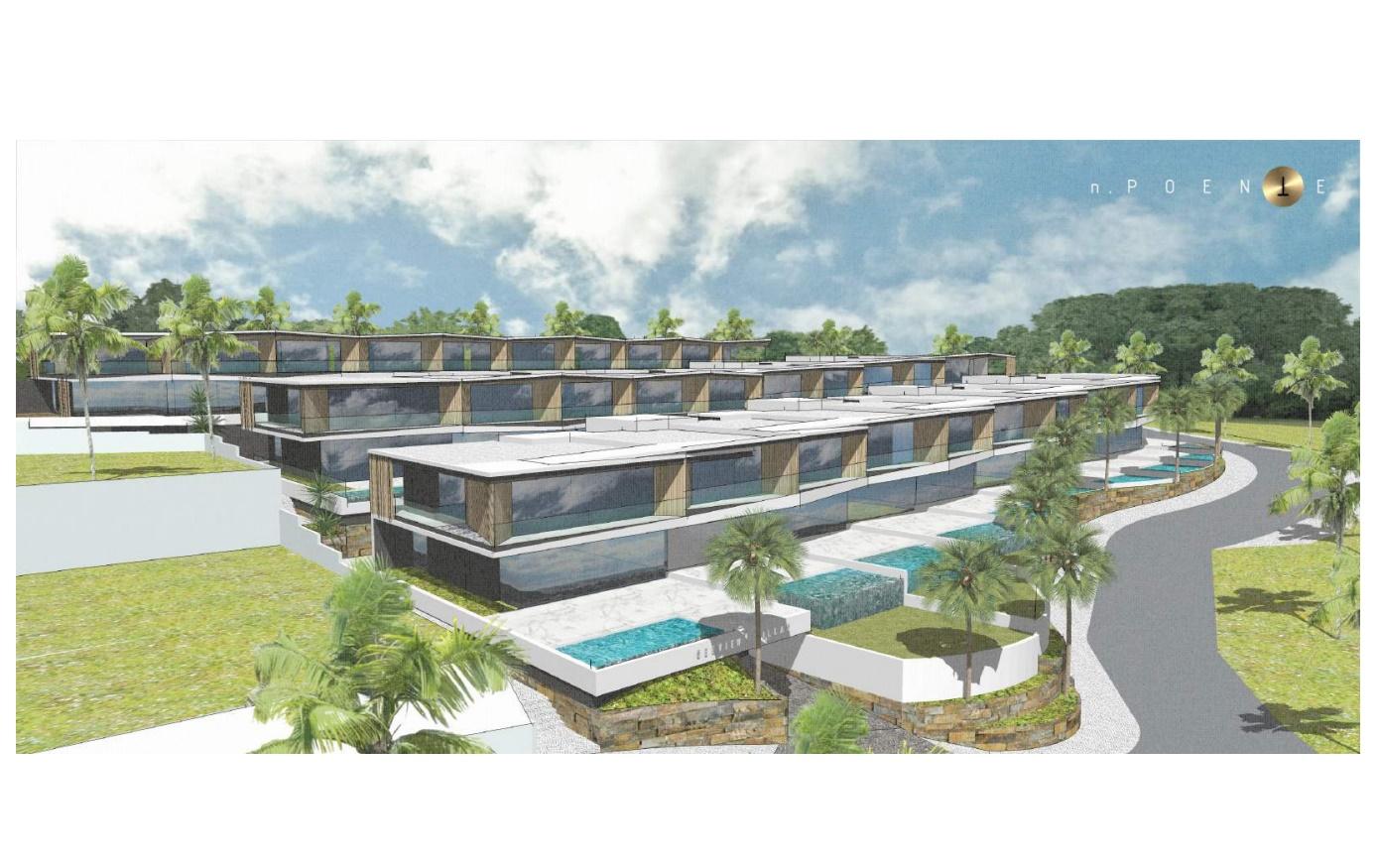 Terreno para construção de 29 moradias T3 e T4 em banda com piscina privada e vista mar