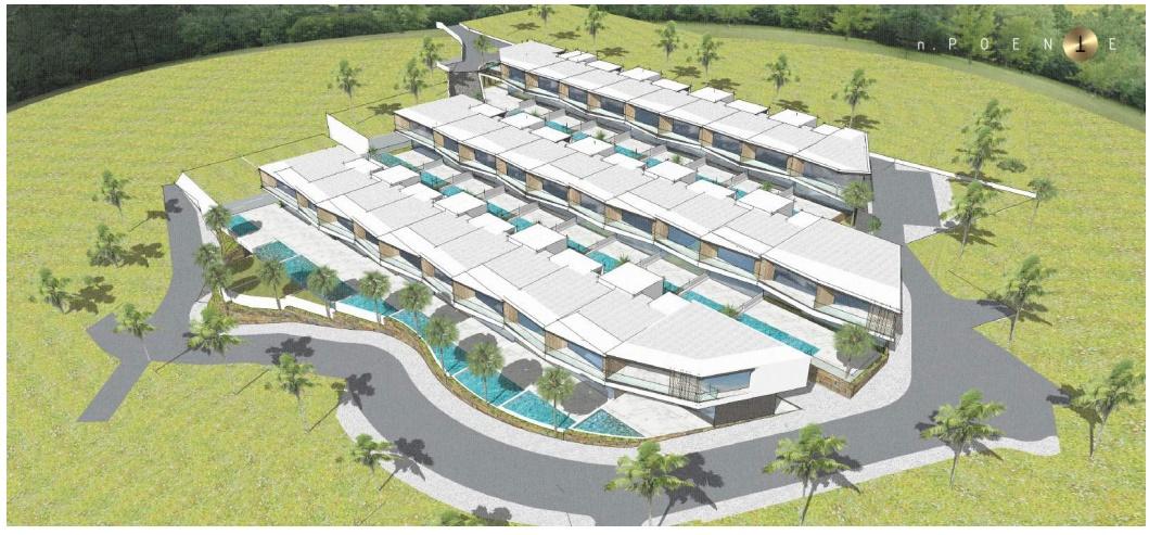 Terreno para construção de 29 moradias T3 e T4 em banda com piscina privada e vista mar