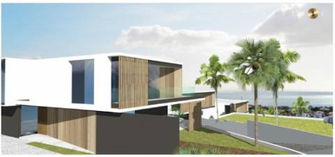 Terreno para construção de 29 moradias T3 e T4 em banda com piscina privada e vista mar
