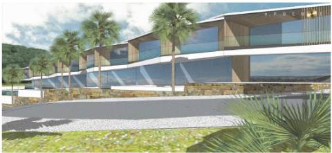 Terreno para construção de 29 moradias T3 e T4 em banda com piscina privada e vista mar