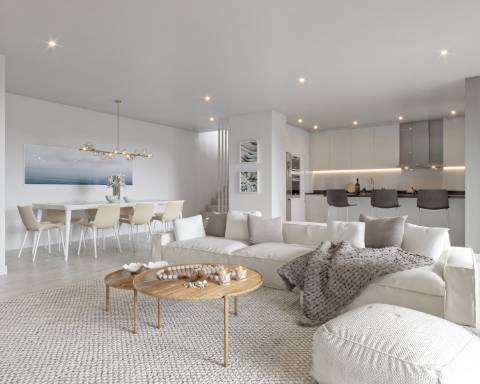 Penthouse T4+1 novo com piscina privativa e garagem em box