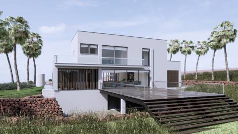 Moradia Isolada em construção com 4 suites de R/C e 1º piso com piscina e logradouro, garagem para 2 carros