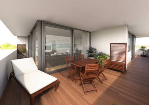 Apartamento T1 com 93 m2, varandas de 17m2 e terraço de 8,20m2