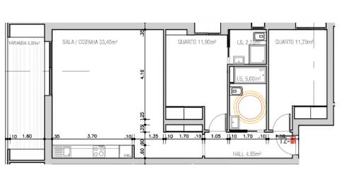 Apartamento T2 - 3º Andar