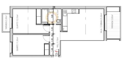 Apartamento T2 - 4º Andar