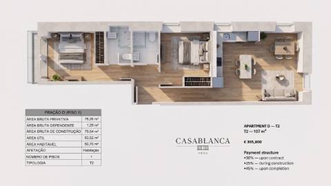 Apartamento T2 na 2.ª Linha do Rio Guadiana em Vila Real de Santo António
