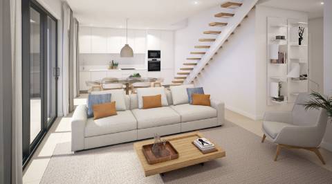 Espetacular apartamento T2, top floor, com um maravilhoso terraço privado 63,29 m2 e uma fabulosa vista mar.