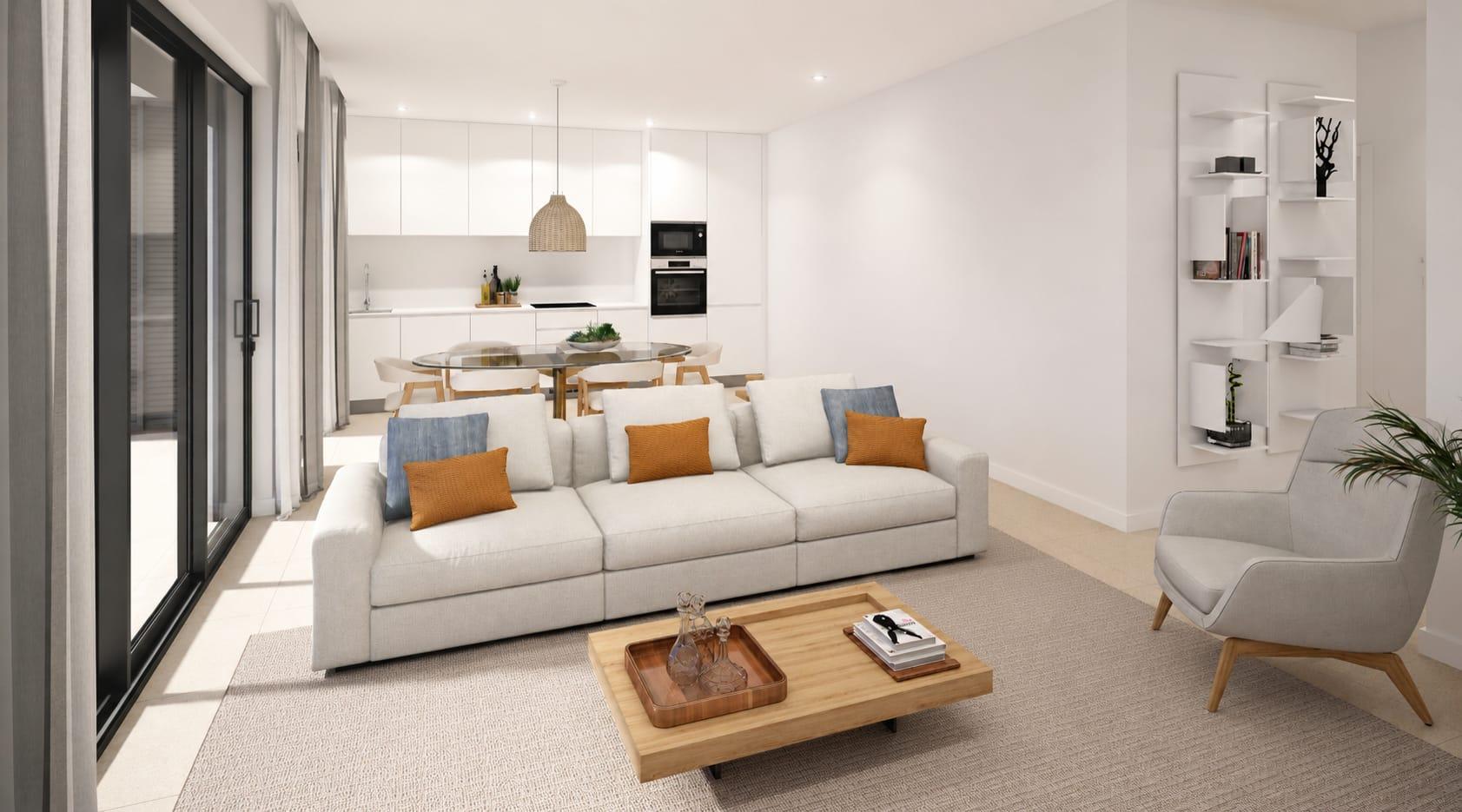 Apartamento T2, de 1.º andar, com varanda e muita luminosidade num empreendimento com piscina em Tavira