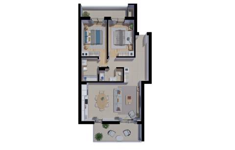 Apartamento T2, de 1.º andar, com duas varandas e muita luminosidade num empreendimento com piscina em Tavira