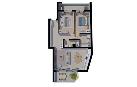 Apartamento T2, de 1.º andar, com duas varandas e muita luminosidade num empreendimento com piscina em Tavira