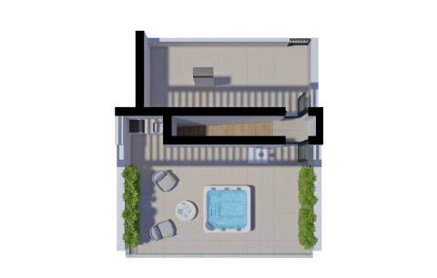 Espetacular apartamento T2, top floor, com um maravilhoso terraço privado com 57.60m2 e uma fabulosa vista mar.
