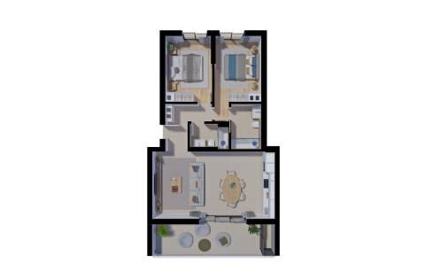 Apartamento T2, de 2.º andar, com varanda e muita luminosidade num empreendimento com piscina em Tavira