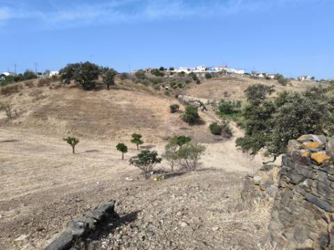 TERRENO DE 4600 M2 -COM FURO - POÇO - AGUA DA REDE ELETRICIDADE - NO MONTE DA CORTE DO GAGO - EM AZINHAL - CASTRO MARIM - ALGARVE