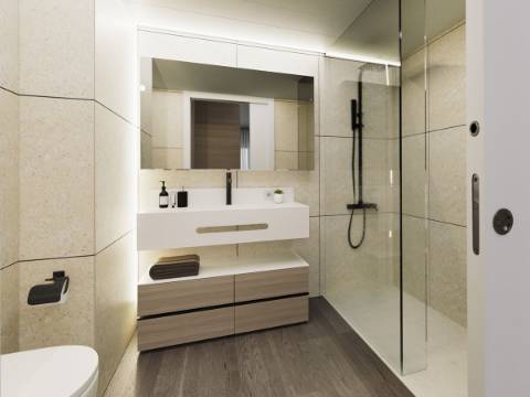 Apartamento T2 em construção, condomínio privado.