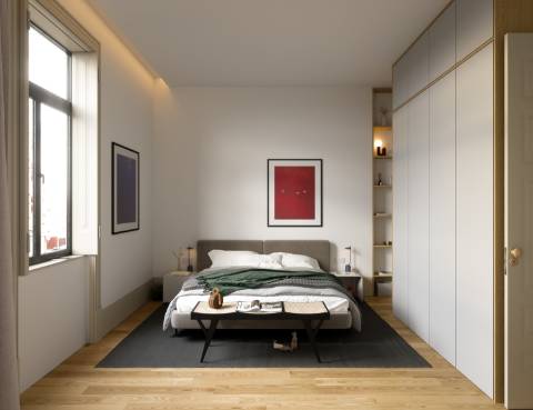 Apartamento T2 totalmente remodelado, com logradouro. - Boavista