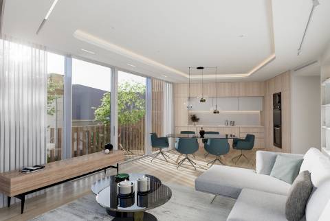 Apartamento T1 em construção, perto da praia.