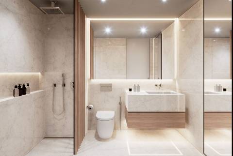 Apartamento T3 em construção, perto da praia.