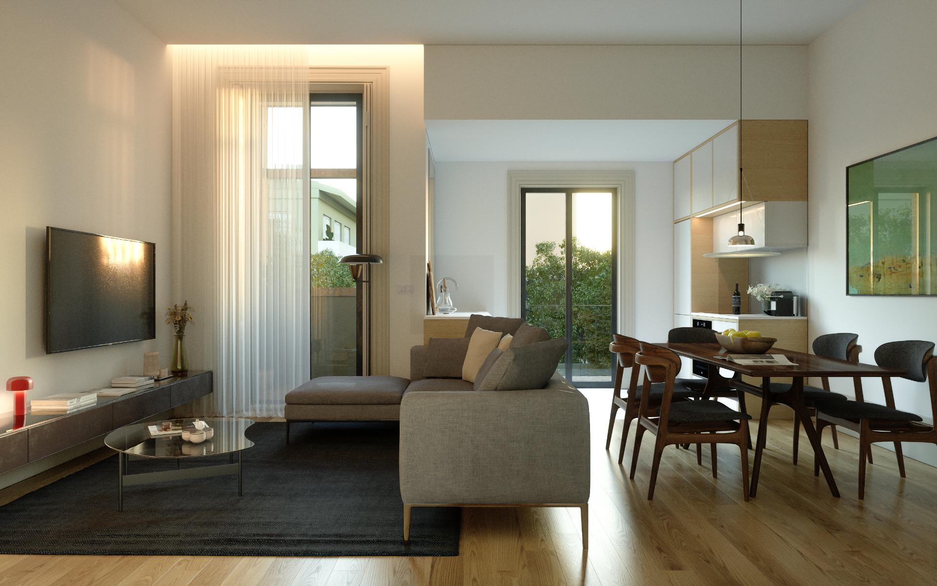 Apartamento T1 totalmente remodelado, com logradouro. - Boavista