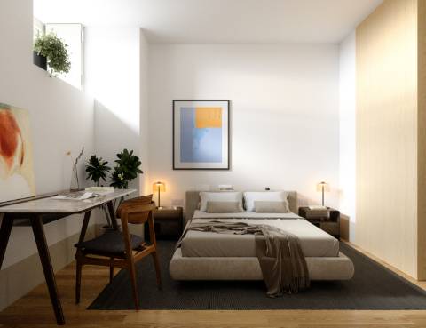 Apartamento T1 totalmente remodelado, com logradouro. - Boavista
