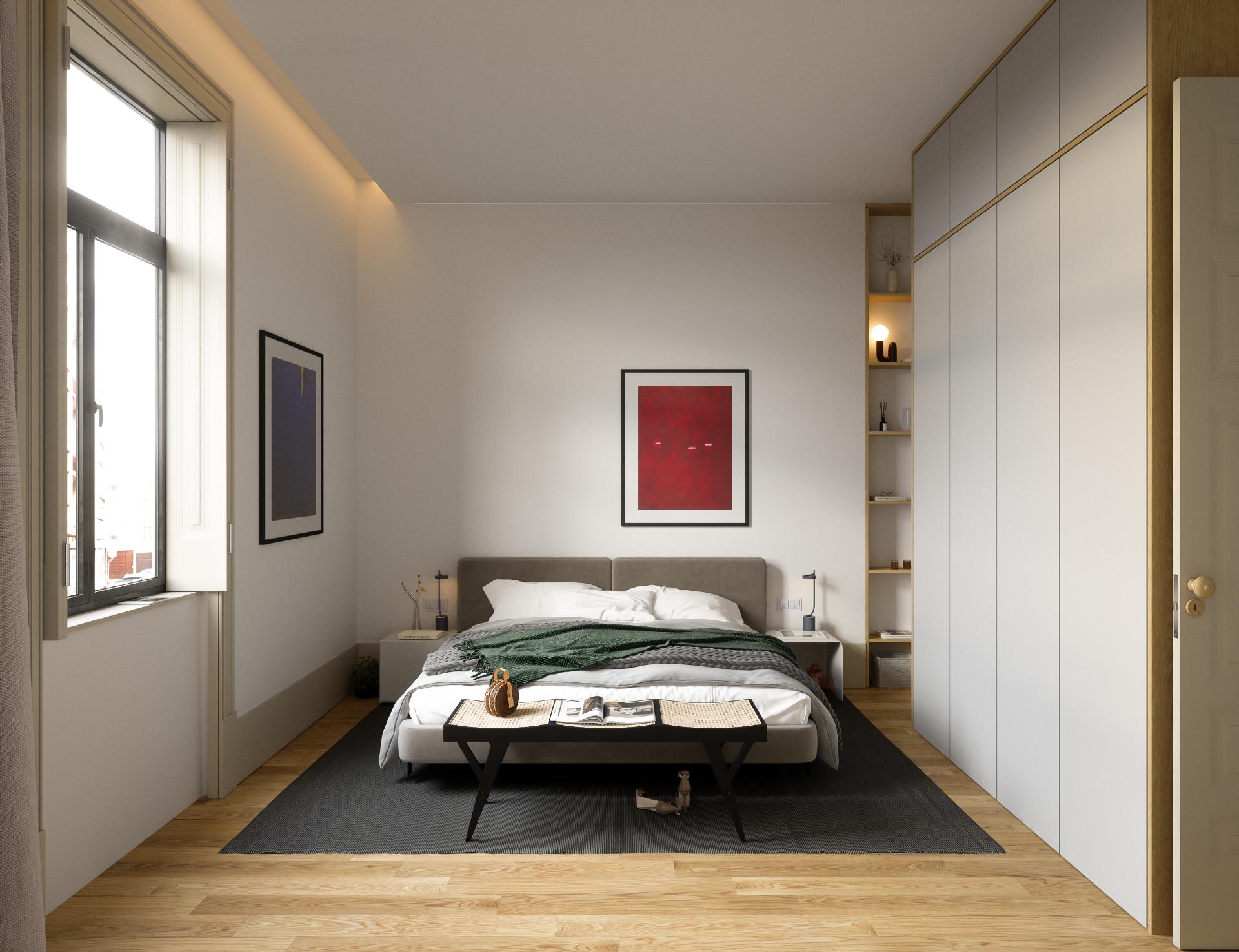 Apartamento T1 totalmente remodelado, com logradouro. - Boavista