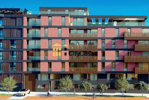 T3 Novo c/ Varanda e Garagem - Edifício c/ Vistas Ria