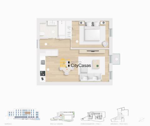 Apartamento T1 Novo | Porto Art Square