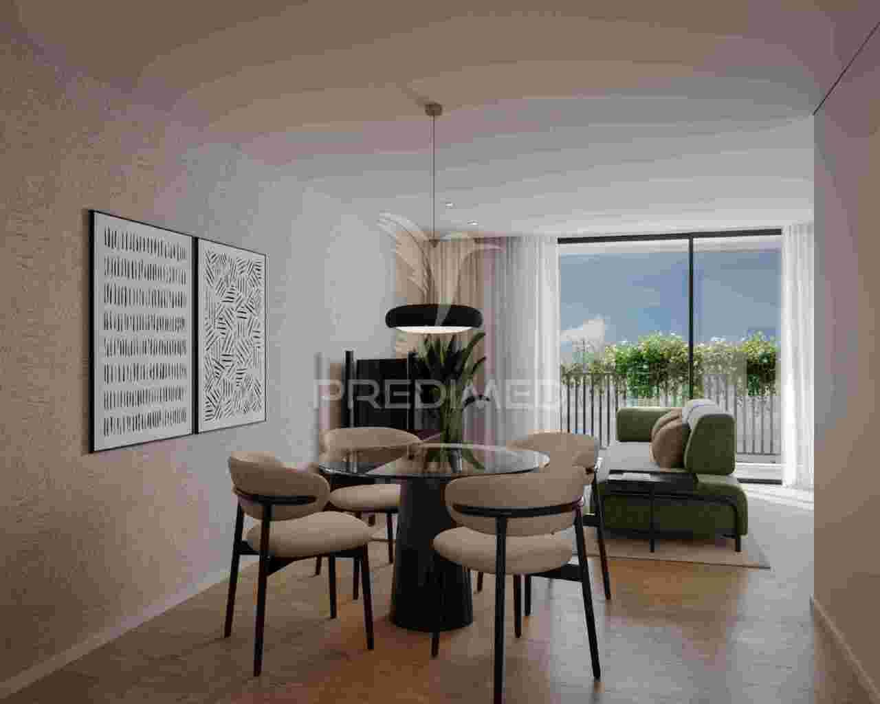 Apartamento t1+1 com varanda e lugar de garagem na prelada