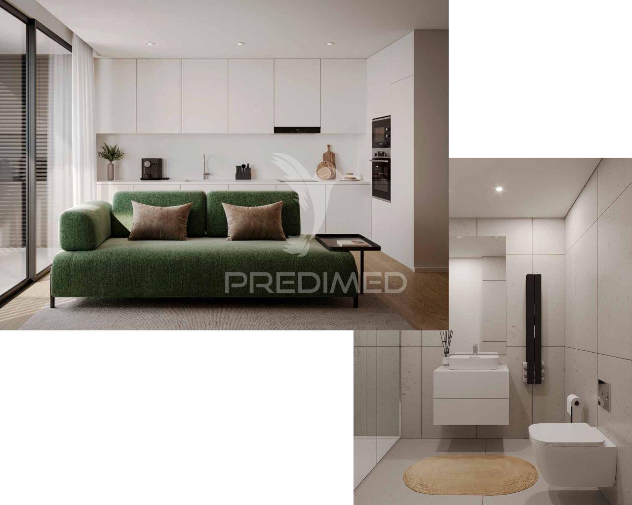 Apartamento t2 com varanda e lugar de garagem na prelada