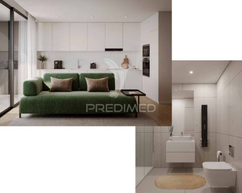 Apartamento t1+1 com varanda e lugar de garagem na prelada