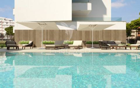 últimos!!apartamento t2 de luxo c/piscina e a 200m da praia