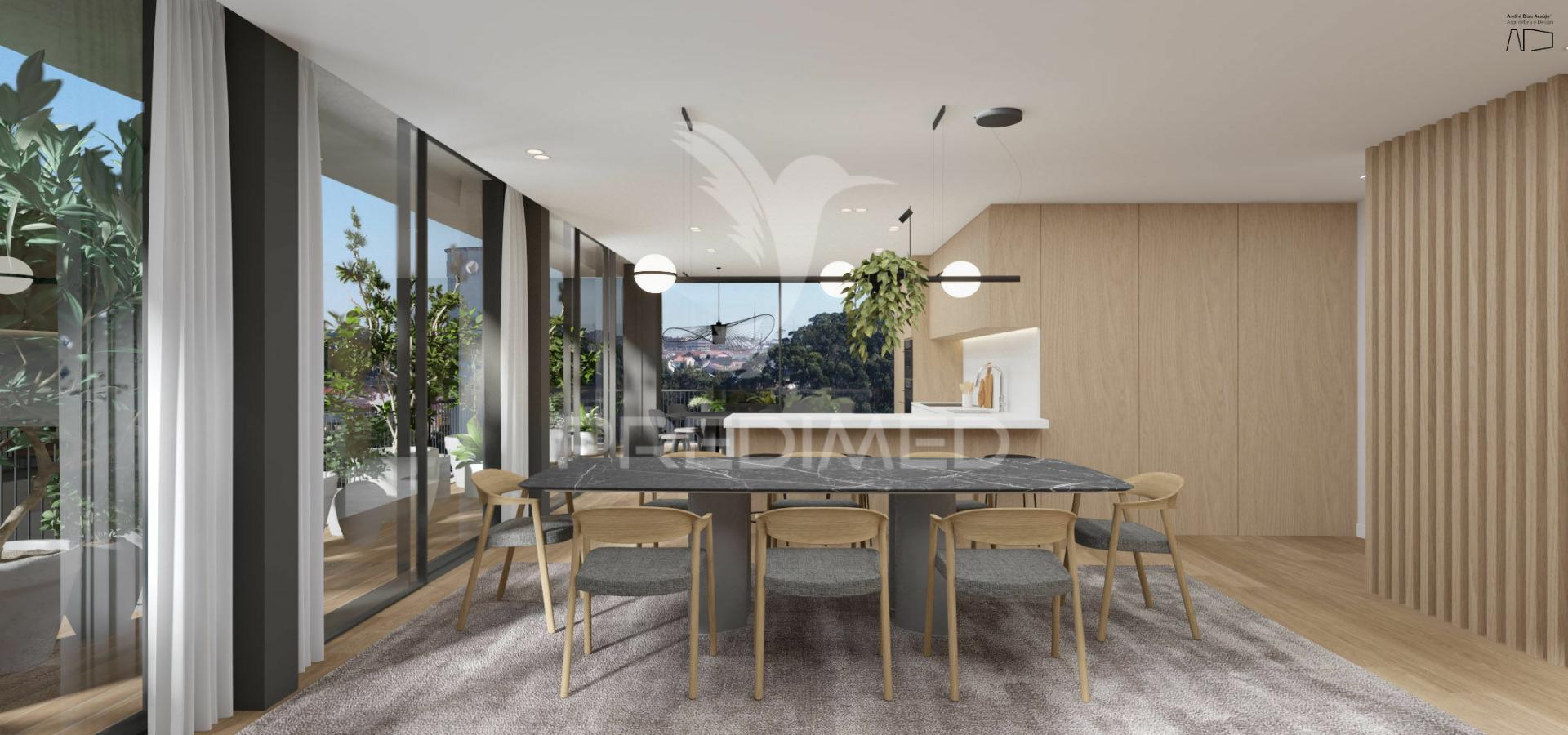 Apartamento t4 novo c/ vistas de rio, vila nova de gaia