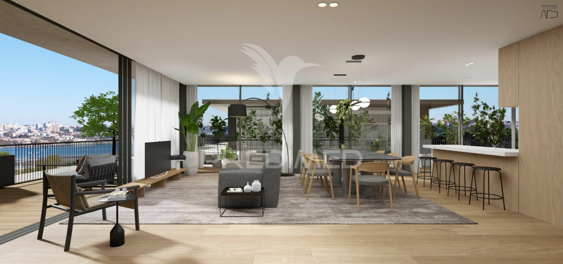 Apartamento t4 novo c/ vistas de rio, vila nova de gaia