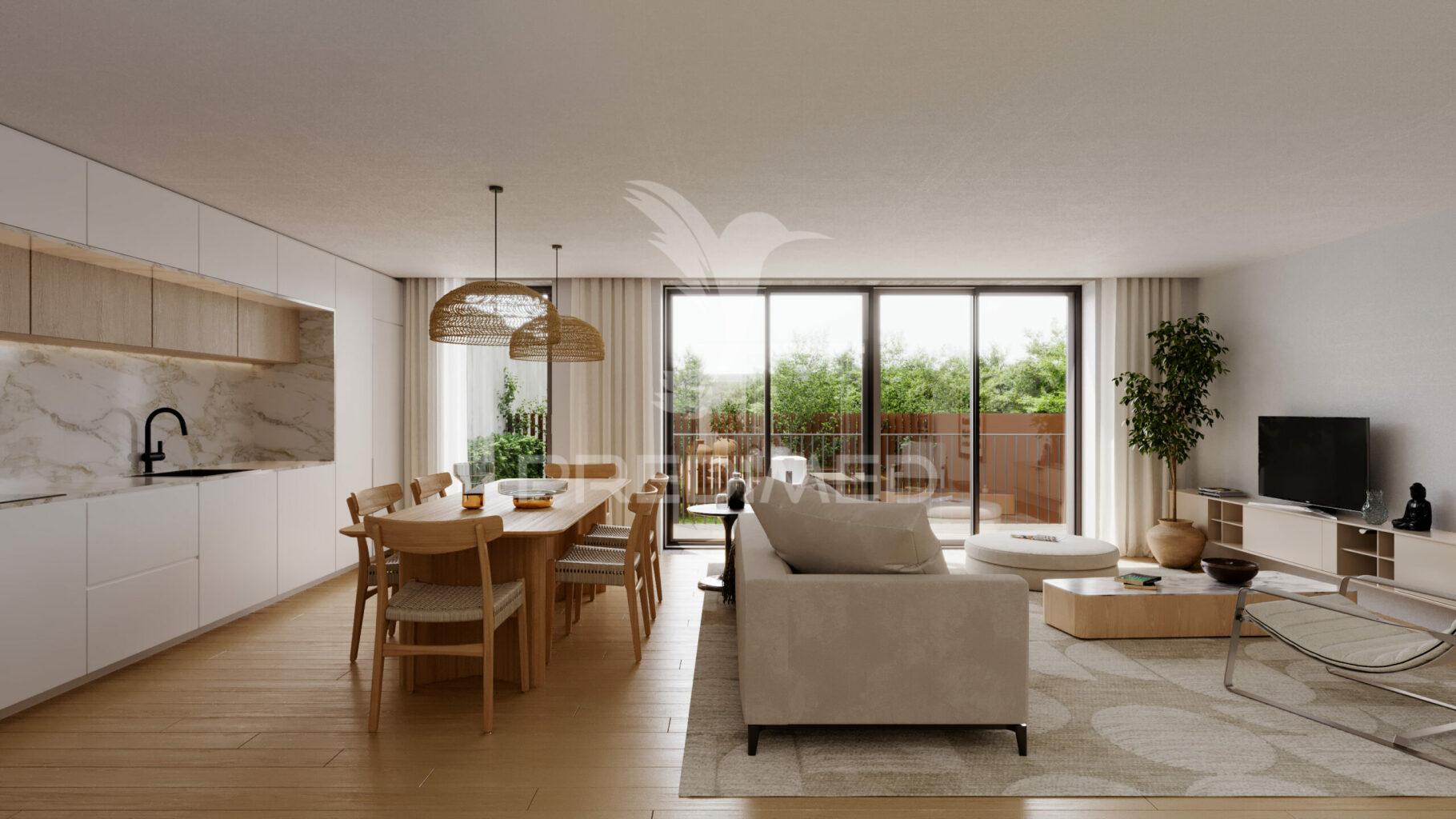 Apartamento t3 novo, com terraço e jardim privativo, em paranhos