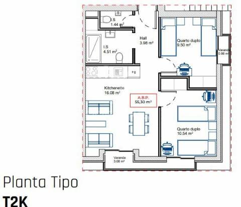 Apartamento t2 kitchenette hospital de s. joão | porto