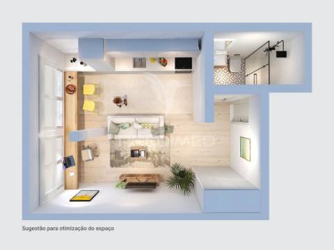 Apartamento t0 com vista em amora