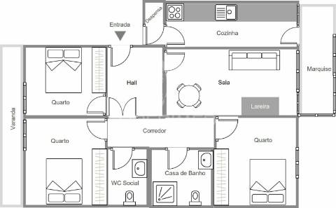 Apartamento t3 no centro de grândola