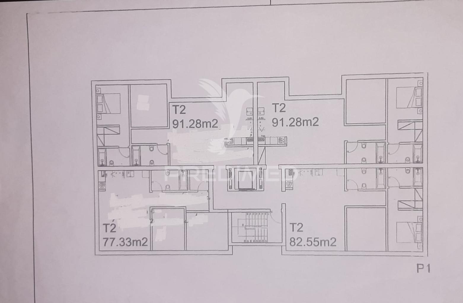 Terreno urbano para construção de 4 pisos com cave, 4 fogos t2 por piso (total 16 fogos)