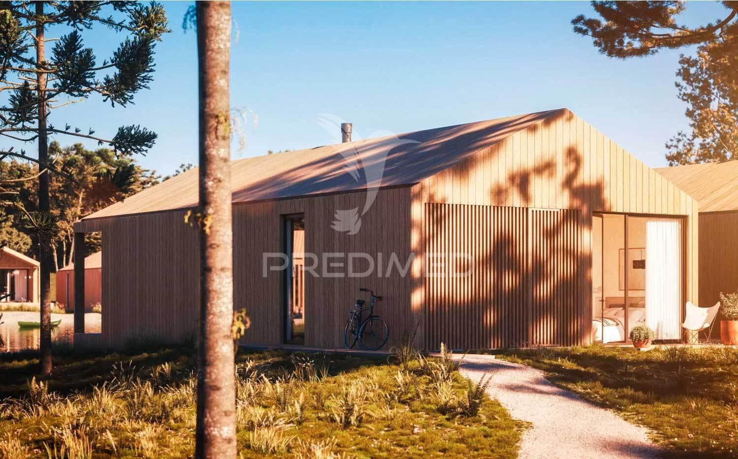 Moradia t3 nova, de madeira, junto à lagoa de óbidos