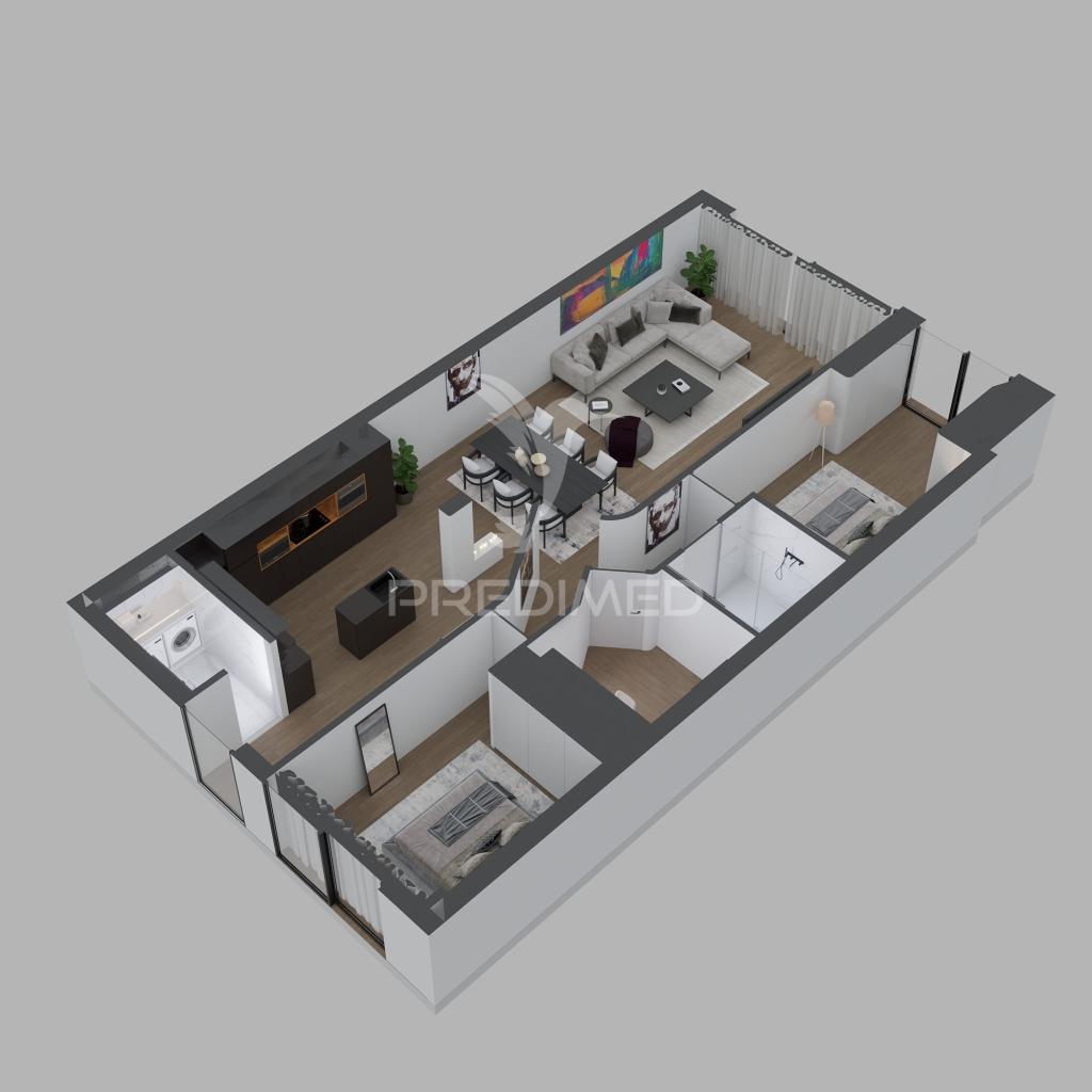 Apartamento t2+1 renovado na vila rosal, albufeira
