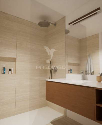 Apartamento t1 luxo com varanda e com acesso à piscina comum do prédio