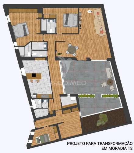 Restaurante com projeto para transformar em moradia t3 - beringel