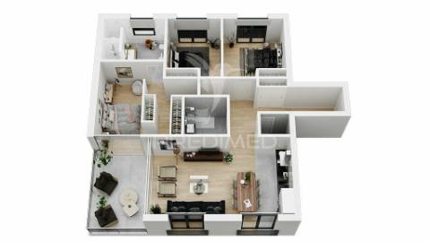 Apartamento t3 com varanda, na quinta do meio